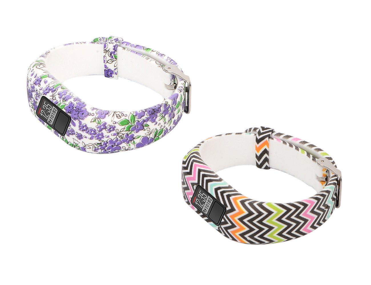 Chofit Bands for Vivofit Jr/Jr.2 Straps Replacement, Colorful Soft Silicone Bands Wristband Compatible with Garmin Vivofit Jr/Jr 2(The Tracker is not included) (Purple+Clourful)