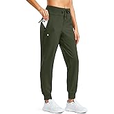 G Gradual Women's Fleece Lined Joggers Water Resistant Hiking Pants High Waisted Winter Thermal Sweatpants 3 Zipper Pockets