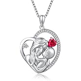ZDaoBen Jewerly Gifts for Mother, 925 Sterling Silver Mom Love Heart Pendant Necklace for Mother, Birthday Mothers Day Jewelry Gifts for Mom Grandma Wife，with Gift Box