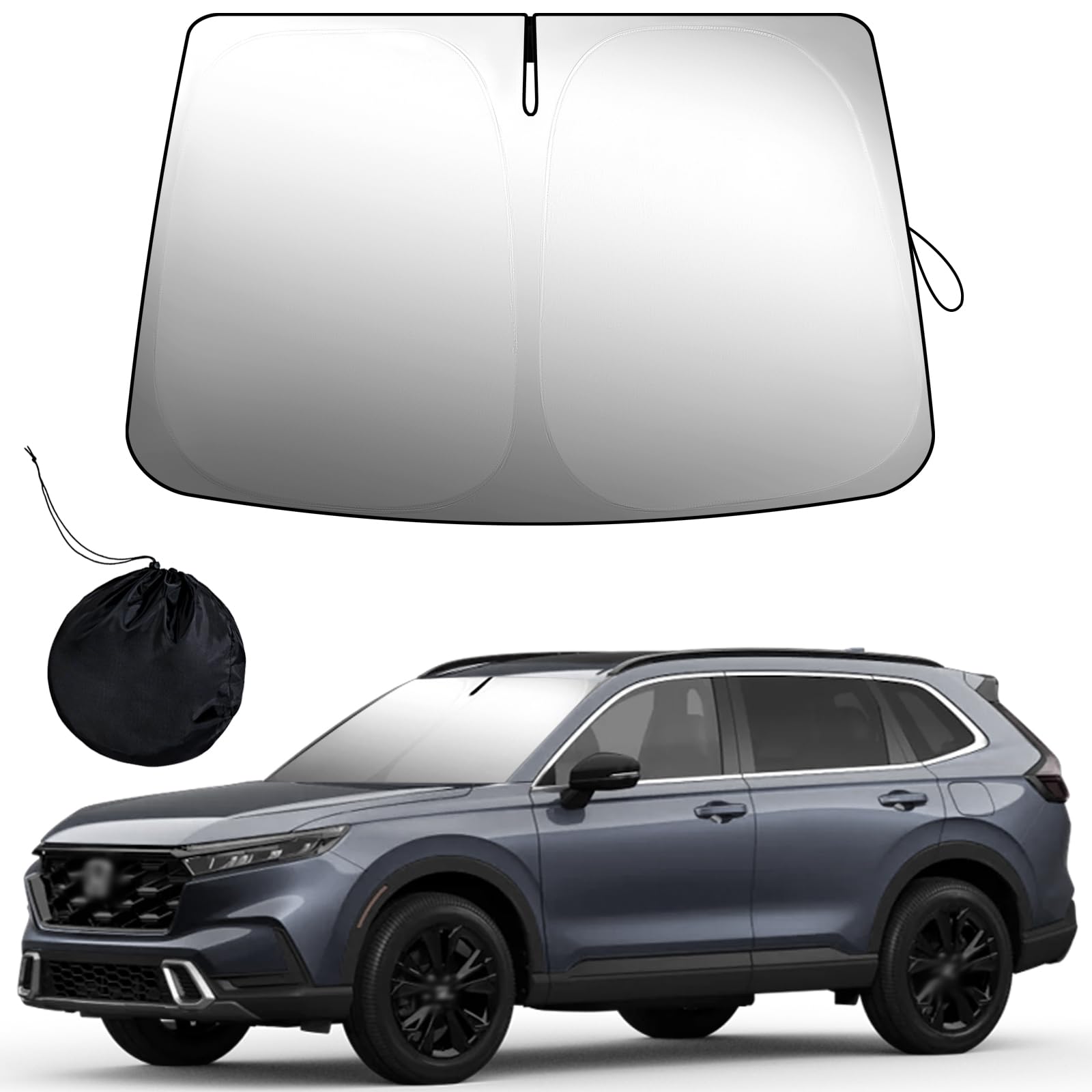 Photo 1 of Windshield Sunshade Custom Fit Honda CR-V 2017 2018 2019 2020 2021 2022 CRV Sunshade Window Sun Visor Foldable SUV Front Sun Shield Protector Max UV Blocking and Keep The Vehicle Cool 2023 Upgrade