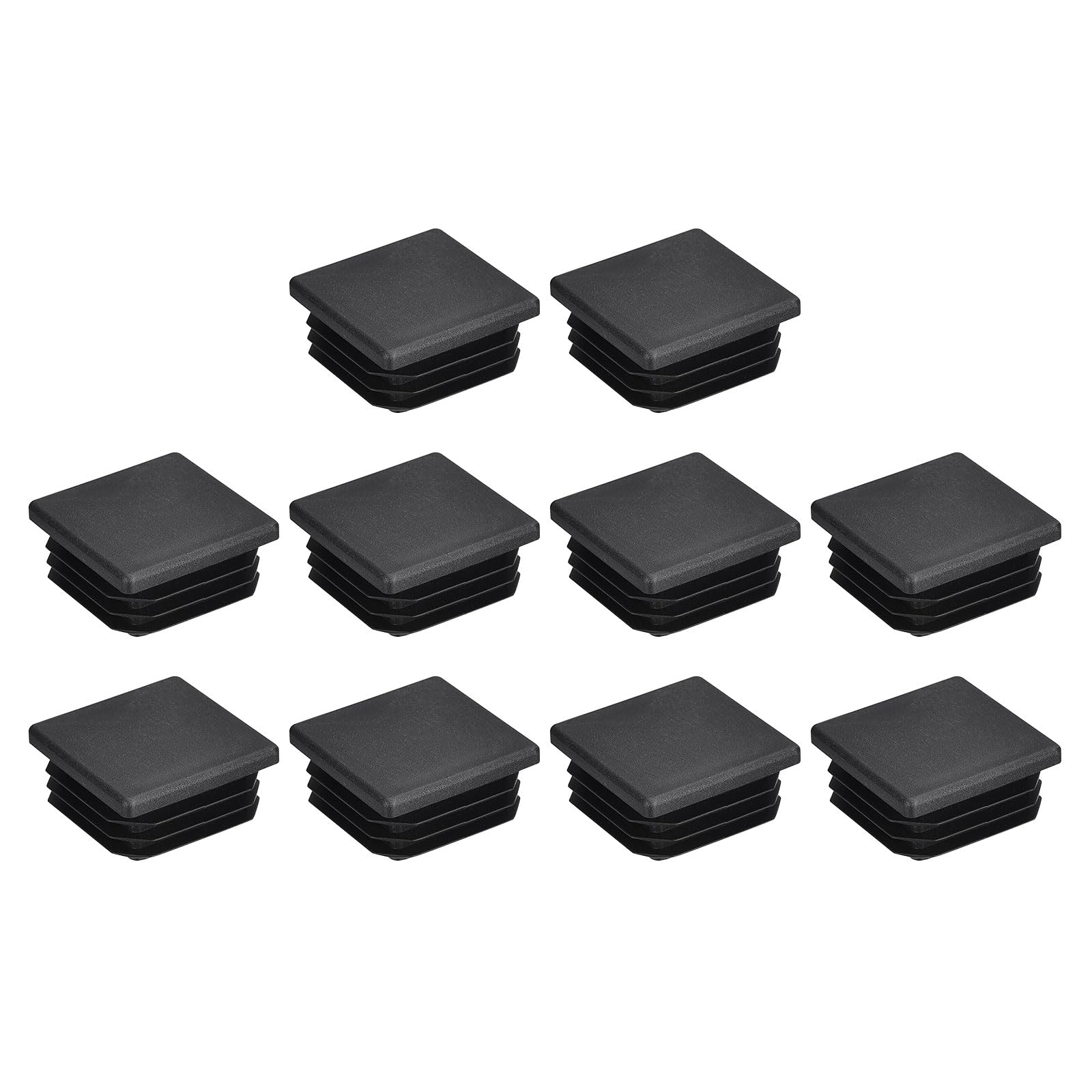 uxcell 30Pcs 38mmx38mm(1.5inch) Plastic Tubing Plug Square Post End Caps for Handrail Stair Newel Guardrail Tube Black