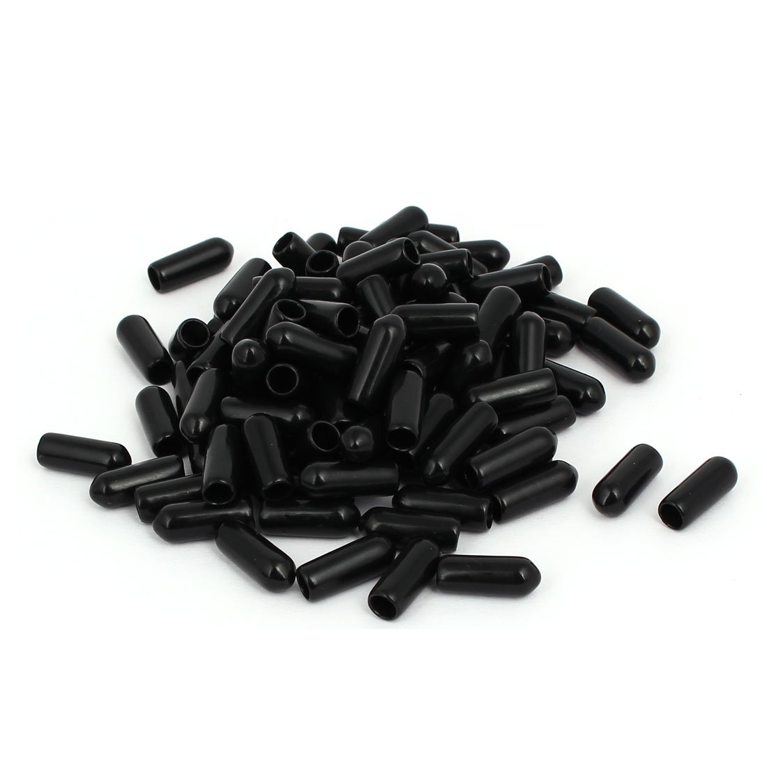 sourcingmap 4.5mm Inner Dia Rubber Hose End Cap Screw Thread Protector Cover Black 100pcs