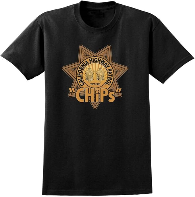 Chips Retro TV Show Inspired TShirt Classic USA 70s 80s Television Tees Bike Amazon.co.uk