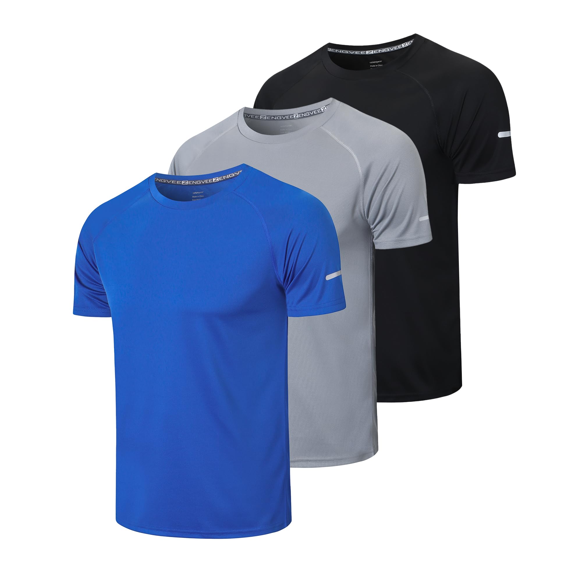 Gaiatiger 1/3 Pack Mens T-Shirts Quick Dry Short Sleeve Tops Moisture Wicking Active Athletic Running Work Shirts