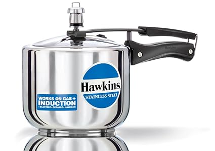 Hawkins Stainless Steel Tall Pressure Cooker, 3 Litres, Silver