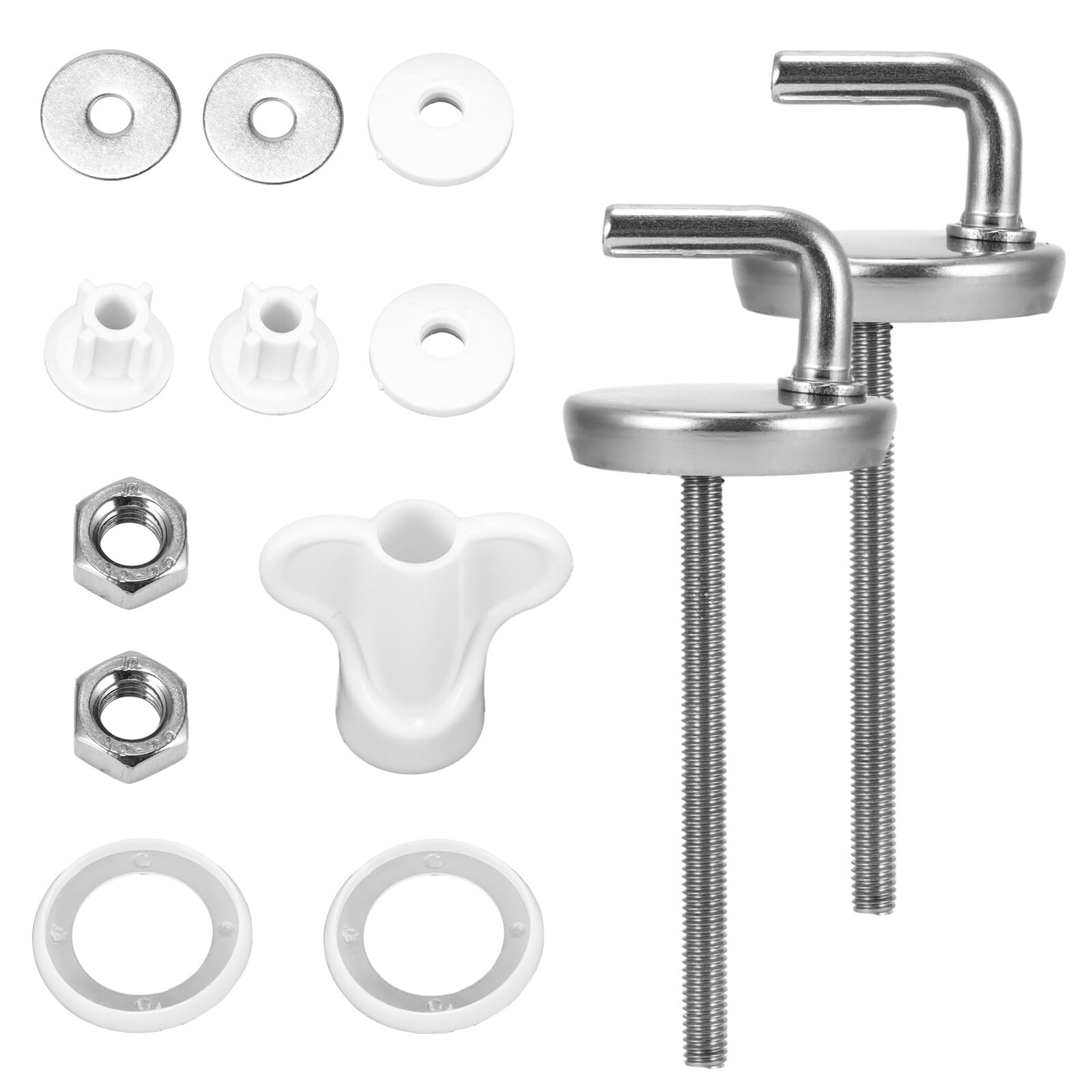 2 Pcs Toilet Seat Fittings,Heavy Stainless Steel Toilet Seat Hinges,Easy to Install, Comes with Repair Parts Universal Toilet Seat Fittings,Most Toilet Seats – Durable, Corrosion-Resistant.