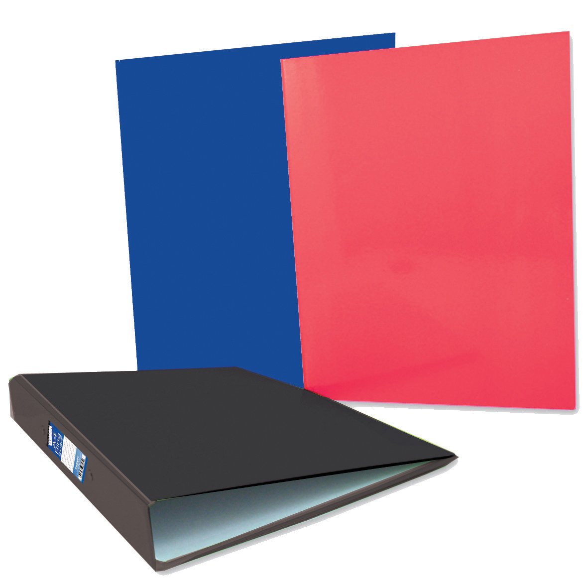 Just Stationery 6079 A4 Ring Binder – Black/Blue/Red