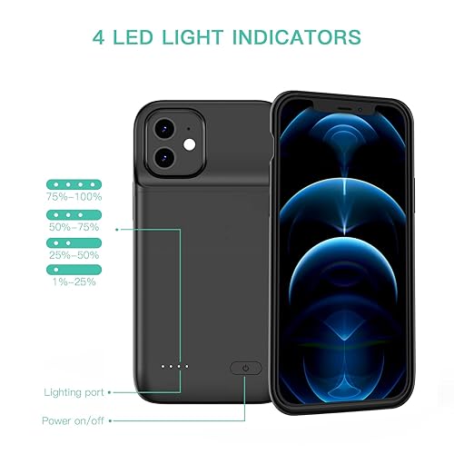 7000mAh Smart Battery Case For IPhone 12/12 Pro - Charging Protective Case