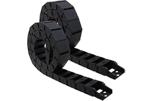 SING F LTD 2Pcs 18x37mm Nylon Drag Chains Semi Closed Cable Wire Carrier Tow Line 1M Length Flexible Nested for Electrical Machines 3D Printer Accessories