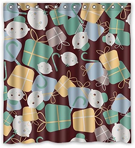 Cosbudy Colorful Geometry Polyester Shower Drape Width X Height / 66 X 72 Inches / W H 168 By 180 Cm For Her Kids Boys Kids Hotel Artwork. Easy Care. Fabric Material