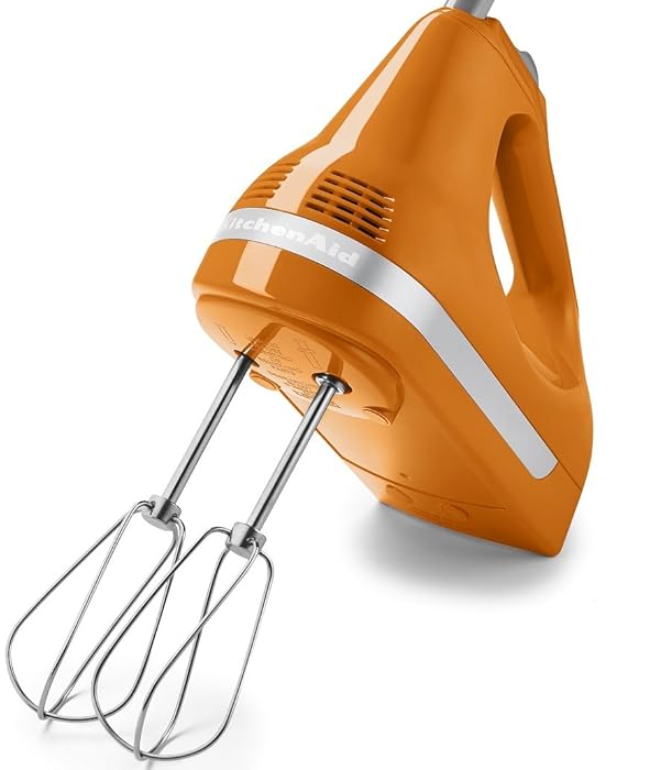 KitchenAid RRKHM9TG Certified Refurbished 9 Speed Hand Mixer, Tangerine