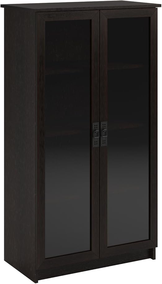 Amazon Com Ameriwood Home Quinton Point Glass Door Bookcase