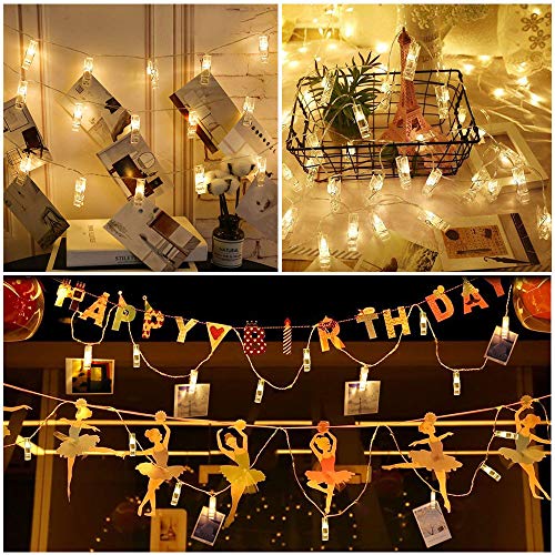 image for mixigoo 40 LED Clips String Holder, 13.8 Feet Fairy, Battery Powered D