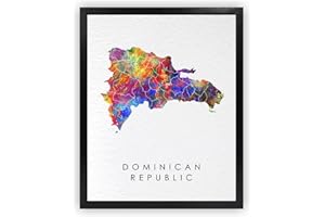 Dignovel Studios 11X14 Unframed Dominican Republic Map Caribbean Nation Tourist Motherland Homeland Country Map World Map Watercolor Art Print Poster Wall Hanging Decor DN802