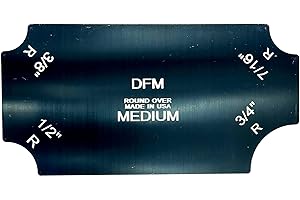 DFM Tool Works Round Over Curved Cabinet Scraper Cards - Precision Cabinet Scraper for Woodworking, Ideal for Wood Finishers Multi-Use Woodworking - Made in USA - Medium (3/8 to 3/4 Radius, QTY 1
