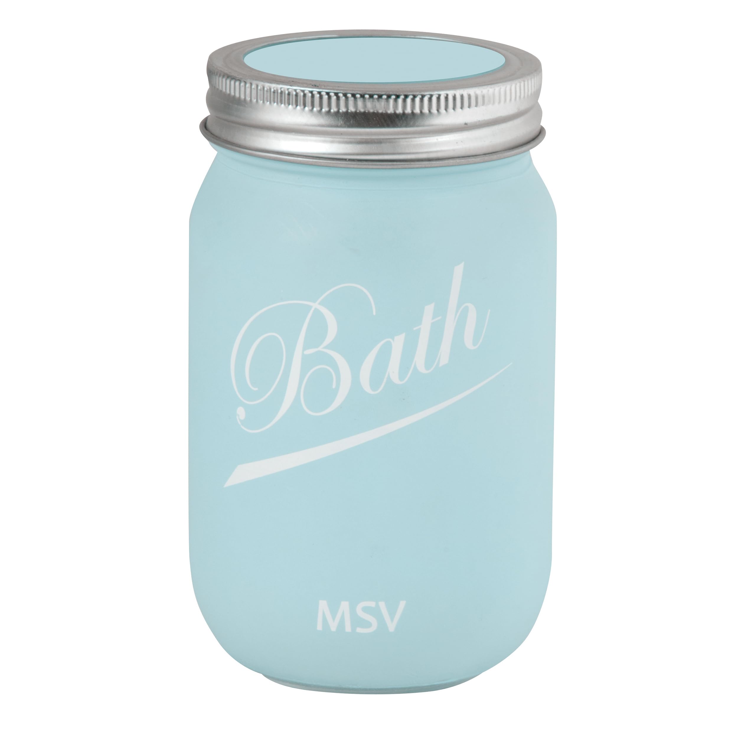 MSV Decorative Tumbler for Bathroom, Blue, 13.5 x 8 x 8 cm