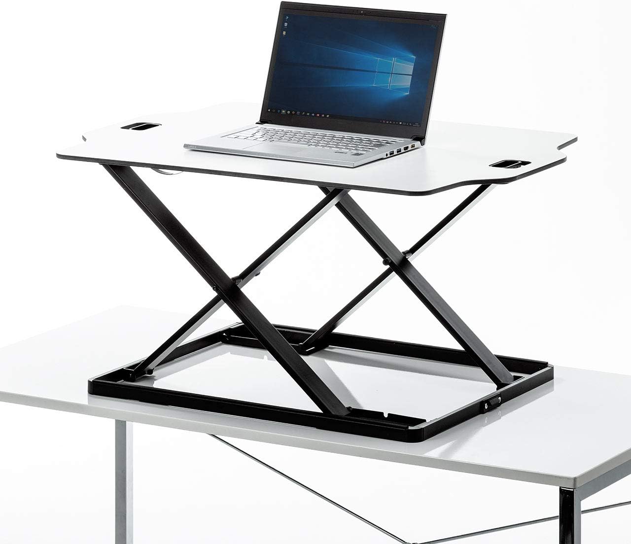 Amazon サンワダイレクト スタンディングデスク 机上 高さ12段階 幅79.5cm 薄型 ホワイト 100MR141W