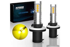 AUTOGINE 880 899 LED Fog Light Bulbs, 2000 Lumens Extremely Bright 3030-SMD 892 886 890 LED Bulbs with Projector for Auto Motorcycle Cars Trucks SUV Fog DRL Lights(3000K Amber Yellow)