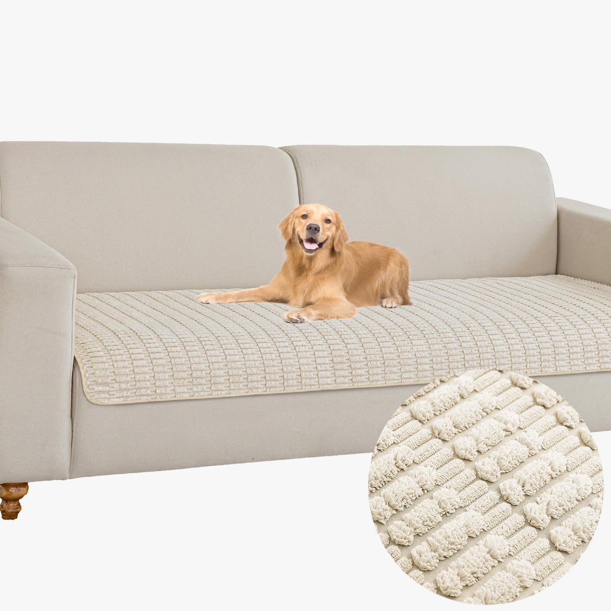Slipcovers - Muamar Dog Bed Cover Sofa Protector,Anti Slip Waterproof Sofa Covers for Living Room Couch Covers,Sofa Mat,Seat Cover,Dog Mat,Pet Pad for Furniture 1 Piece (30x70 inch, Cream White)