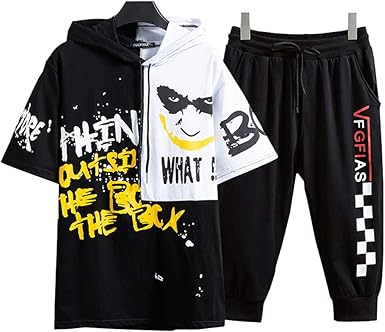 Amazon D Iizoo 春夏 ペアルックセットアップ パーカー 半袖tシャツ 7分丈パンツ 2点セット カップルメンズ レディース ジャージ フード スウェット ゆったり お揃い カジュアル ファッション 韓国風 おしゃれ 大きいサイズ トレーナー パーカー 通販