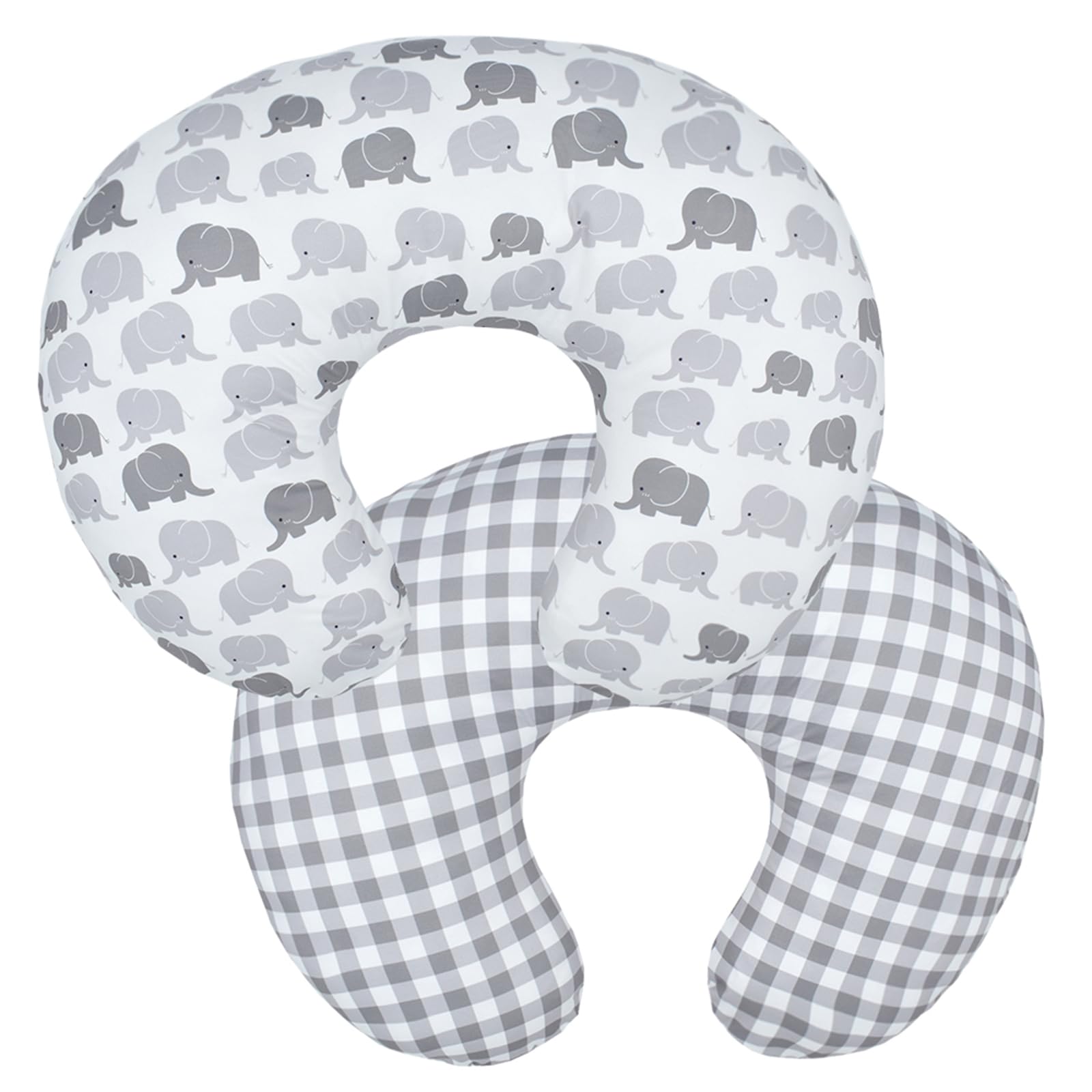 Winmany Baby Nursing Pillow Cover Infant Removable Breastfeeding Pillow Cover Cute Pattern Newborn Nursing Pillowcase Slipcovers Cushion Cover for Girls Boys 22.5 x 18" (Gray Elephant)