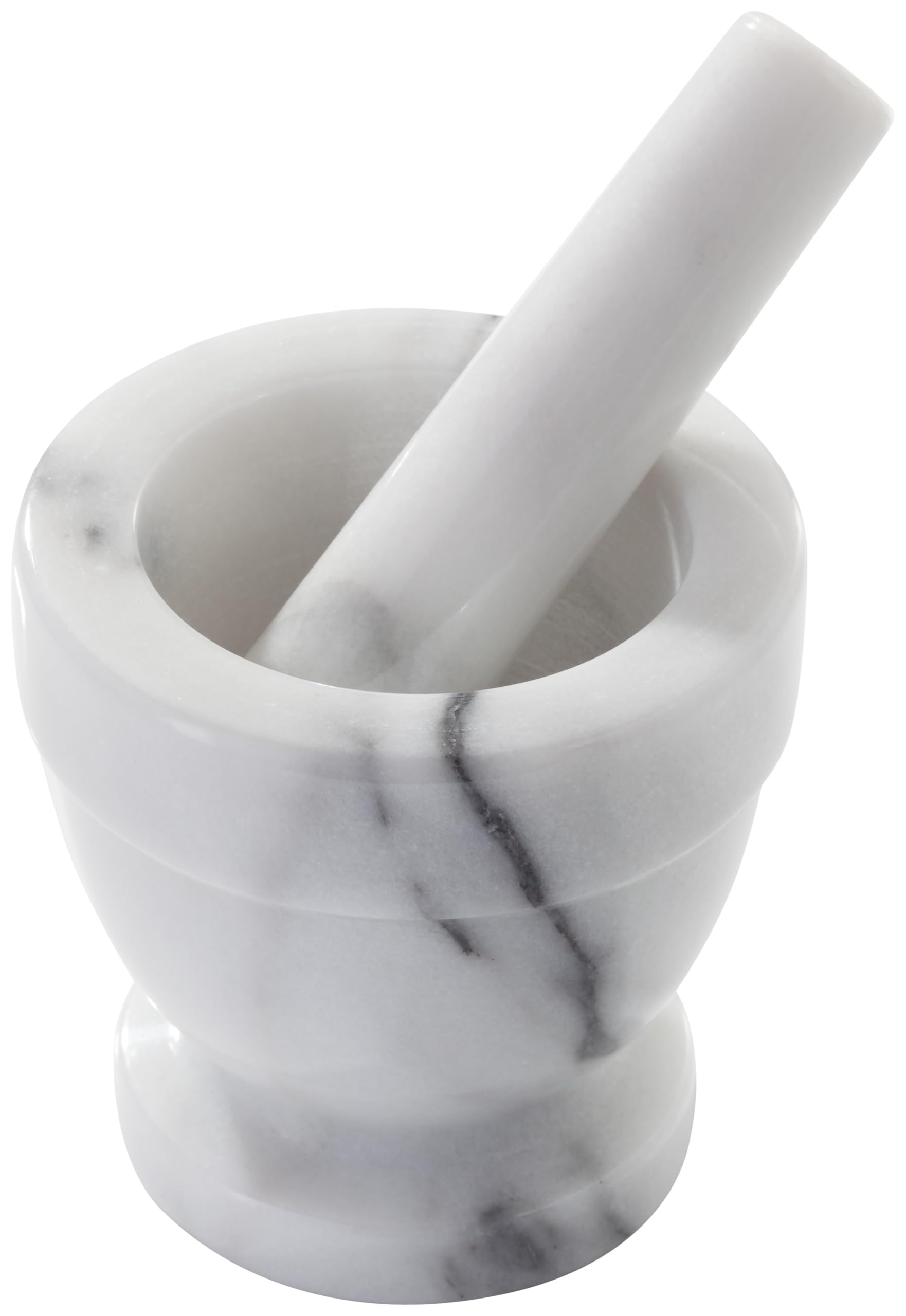 Judge White Marble Mortar and Pestle Spice Grinder or Herb Crusher in Gift Box, 10.5cm High x 10cm Diameter