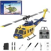 NBJIALIN RC ERA C032 UH-1 Huey Helicopter - Remote Control Helicopters for Adult, 1/48 Sacle 2.4G 6CH Gyro Stabilized Aircraft with Altitude Hold &amp; Optical Flow,3D Stunt Drone (Yellow)