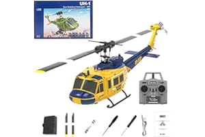 NBJIALIN RC ERA C032 UH-1 Huey Helicopter - Remote Control Helicopters for Adult, 1/48 Sacle 2.4G 6CH Gyro Stabilized Aircraft with Altitude Hold & Optical Flow,3D Stunt Drone (Yellow)