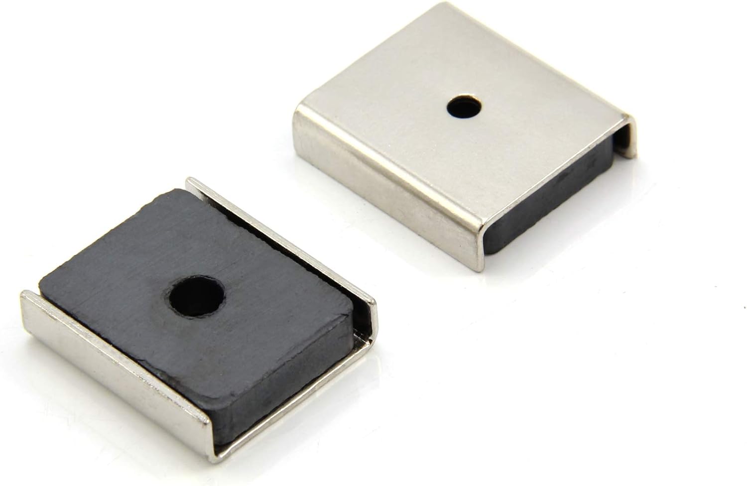 Ferrite Channel Magnet for DIY Craft, and Hobbies - 26 x 23 x 6.3mm thick x 3mm hole - 6.1kg Pull - Pack of 1