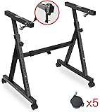 Refrze Piano Keyboard Stand with Wheels - Z Style Adjustable & Portable Piano Stand Professional Heavy Duty Digital Keyboard Stand (Fits 54-88 Key Electric Pianos)