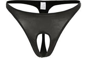 Hedmy Mens Smooth G String Thongs Open Front Hole Panties Sexy Jockstrap Bikini Briefs Underwear
