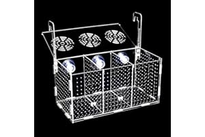 JOBEDE Fish Breeding Box, Acrylic Isolation Box Separator for Aquarium Hatchery Incubator with Suction Cups for Baby Fish Shrimp Clownfish (11.8 * 5.9 * 5.9 inch)