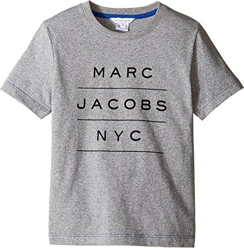 Little Marc Jacobs Boy's Official Short Sleeve Tee Shirt (Little Kids/Big Kids) Gris Fonce T-Shirt