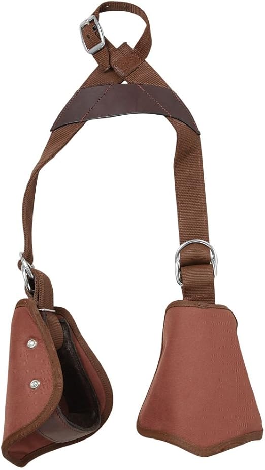 Tough1 Kids Nylon SlipOn Stirrup Set (Hooded Stirrups) Brown Kids