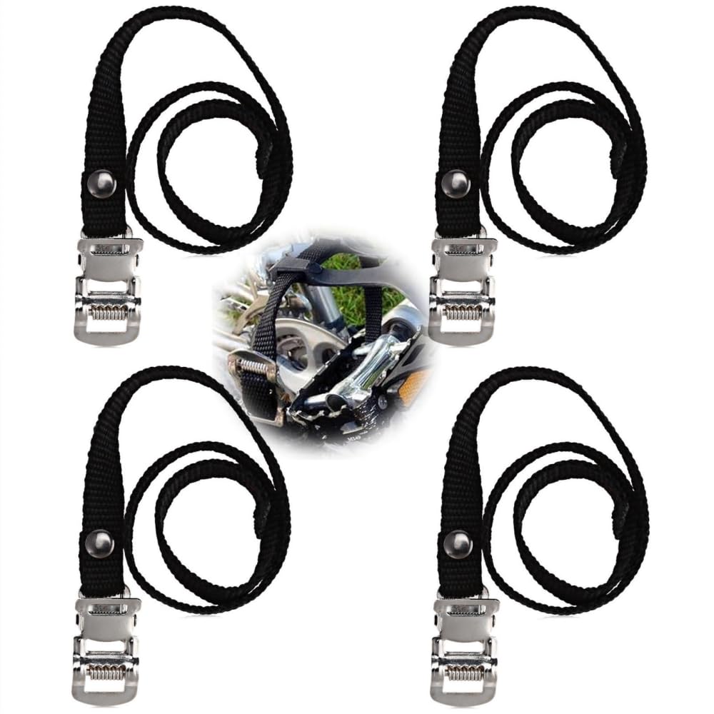 UngVeil 4 Pieces Toe Clips Straps Tape Bike Pedal Straps for Exercise Spin Bike Outdoor Bicycles Outdoor Cycling and Indoor Stationary Bike DIY