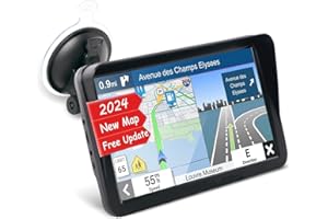 NAVRUF GPS Navigation for Car, Latest 2024 Map,9 inch Touch Screen Real Voice Spoken Turn-by-Turn Direction Reminding Navigation System for Cars, Vehicle GPS Satellite Navigator with(Free Lifetime Updates)