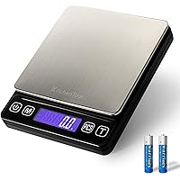 KitchenTour Digital Kitchen Scale - 3000g/0.1g High Accuracy Precision Multifunction Food Meat Scale with Back-Lit LCD…