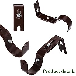6 Pieces Curtain Rod Brackets General Adjustable
