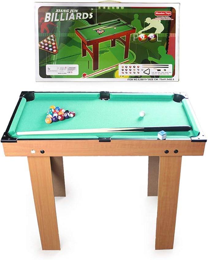 Tabletop Billiards Table, Miniature Pool Table Set with 16 Balls, 2 Cue