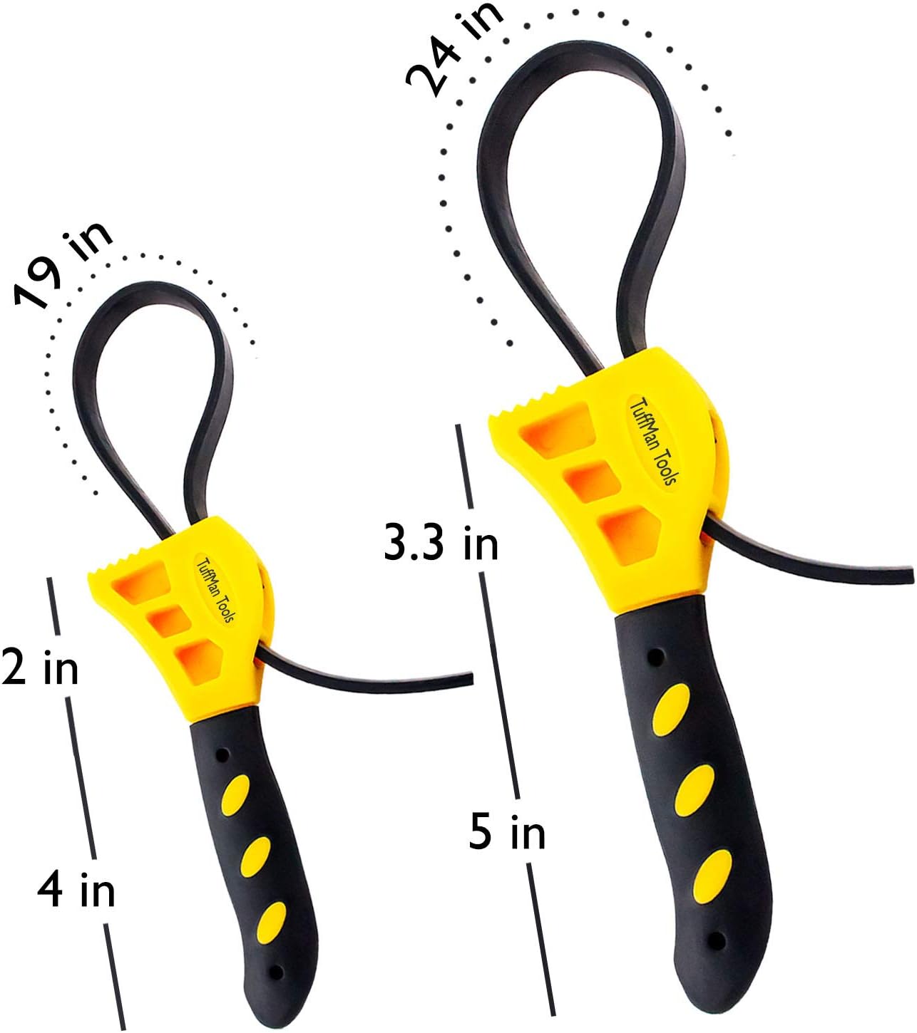 Oil Filter Wrench Set 2pcs, Use as Jar Opener, Pipe Wrench, Rubber