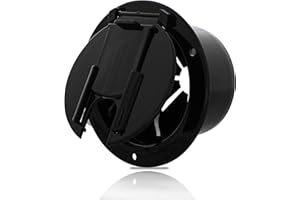 Dumble Round Electric Cable Hatch for 50 Amp RV Electric Cord – RV Camper Electric Cord Cover, Black