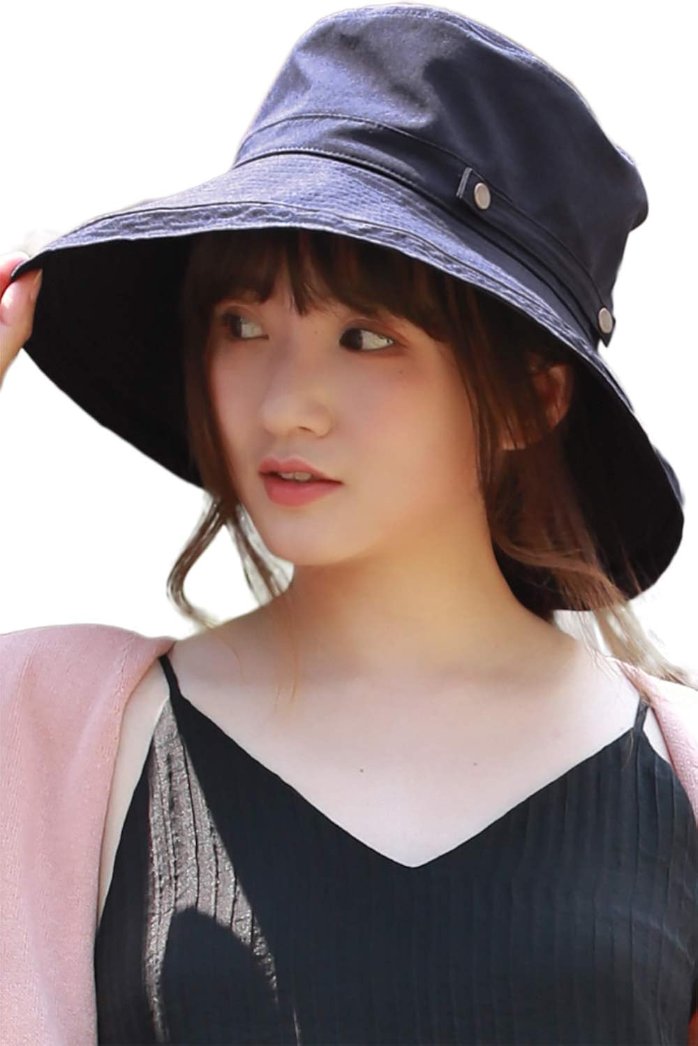 [モニコ] 選べる2タイプ UVカット帽子 帽子 レディース ハット UVカット あご紐付き つば広 折りたたみ uv19000-nb