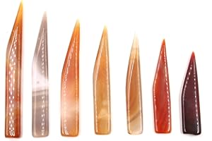 Dtacke 6Pcs Agate Burnisher Handmade Polishing Agate Knife Craft Polishing Tool for Gold and Sliver Handmade Jewellery Tool