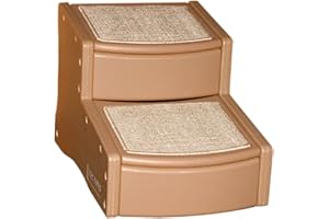 Pet Gear Easy Step II Pet Stairs, 2 Step for Cats/Dogs up to 75-pounds, Portable, Removable Washable Carpet Tread