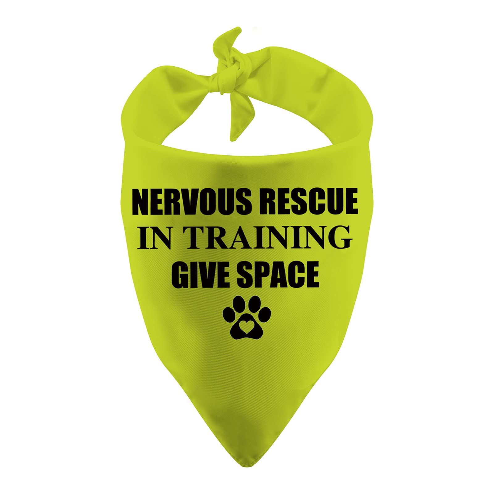 1 Piece Rescue Dog Nervous Rescue in Training Give Space Rescue Dog Bandana Ask to Pet Handkerchief Scarf (Give Space -yellow)