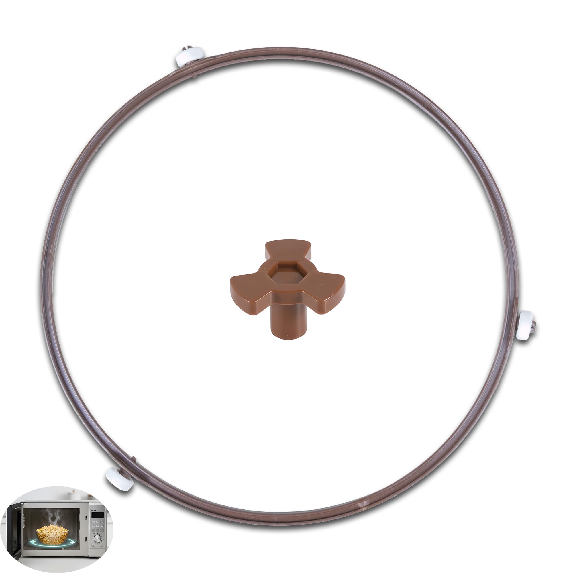 Photo 1 of WB06X45707 Upgraded Microwave Turntable Ring Fits for GE LG Microwave Oven Replace 5889W2A012H 5889W2A012M 5889W2A015F AGG32988717 (Microwave Turntable Ring, Turntable core)