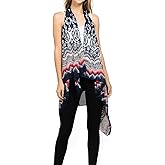 Scarfand's Women's Sheer Open Front Lightweight Sleeveless Long Duster Cardigan Vest