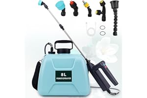 2 Gallon Electric Garden Sprayer, Upgrade 7.4V Battery Powered Sprayer with 5 Mist Nozzles, 32in Telescopic Wand, Rechargeabl