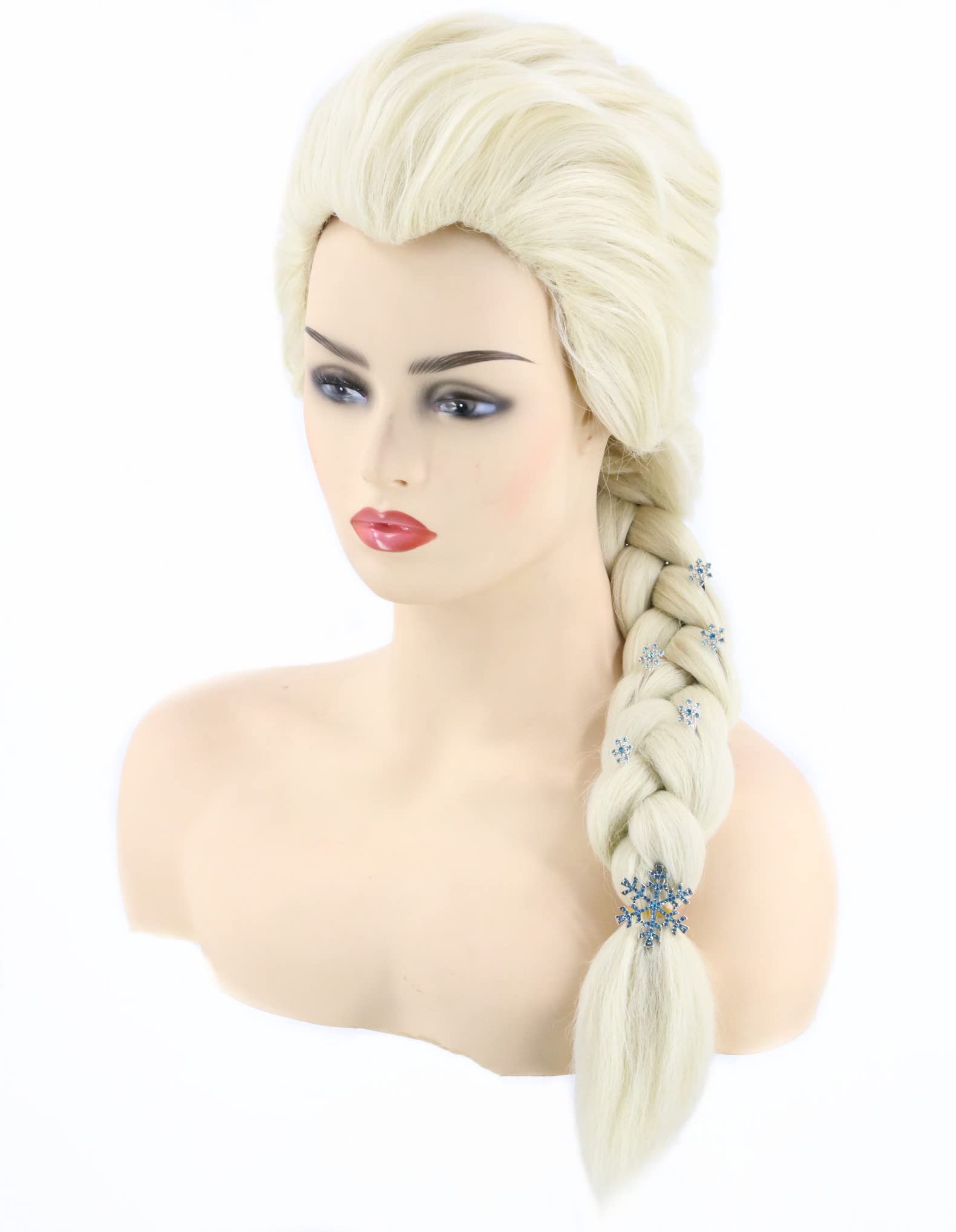 LeMarnia Womens Wig Blonde Long Braid Wig Halloween Party Costume Wig