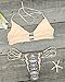 Cupshe Fashion Women's Lace Up Stripe Strappy Bikini Set